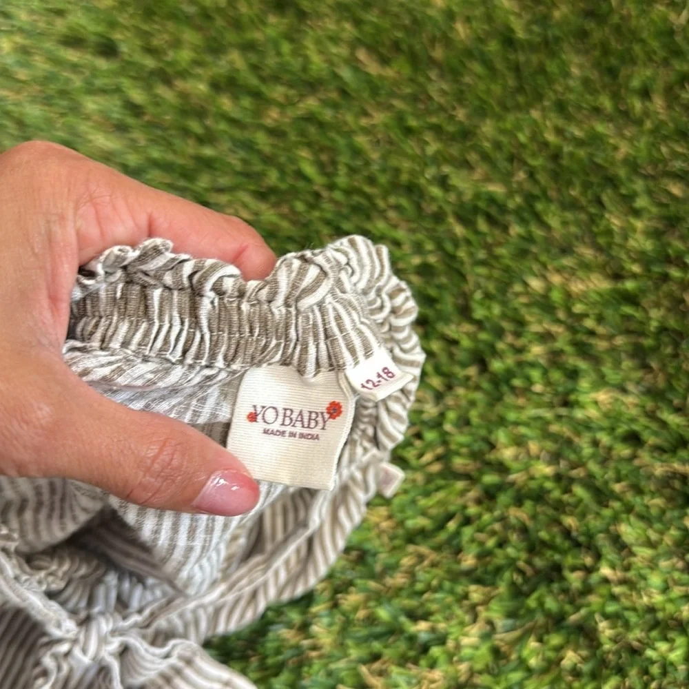 Charming Striped Ruffle Diaper Cover